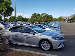 Grounded taxi fleet in Sydney during COVID-19 pandemic