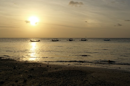 Sunset on the beach in Kuta, Bali, Indonesia